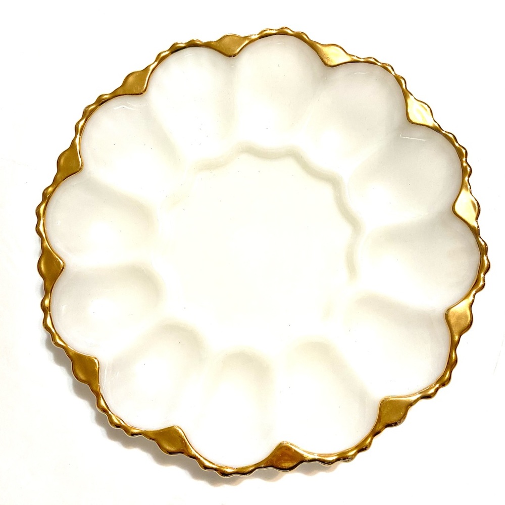 Milk Glass Egg Holder